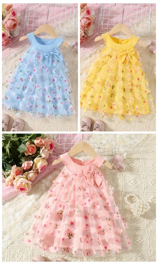 Peach,blue,yellow casual dresses