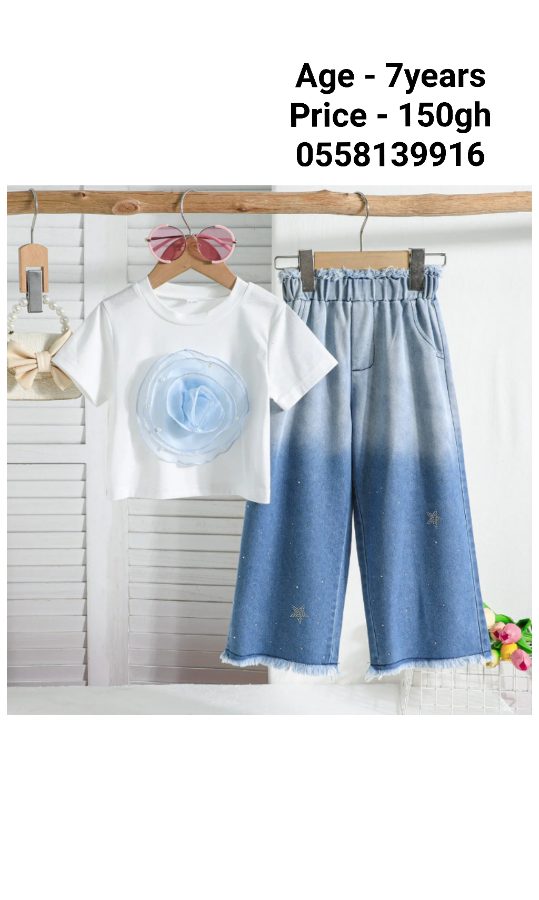 Blue jean/white casual dress
